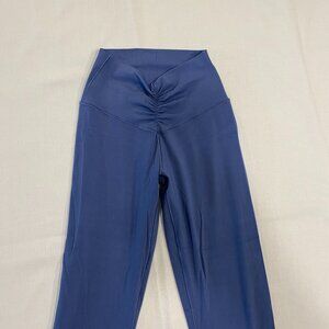 Aerie Offline Scrunch Waist Flare Leggings Yoga Pants Storm Blue Small